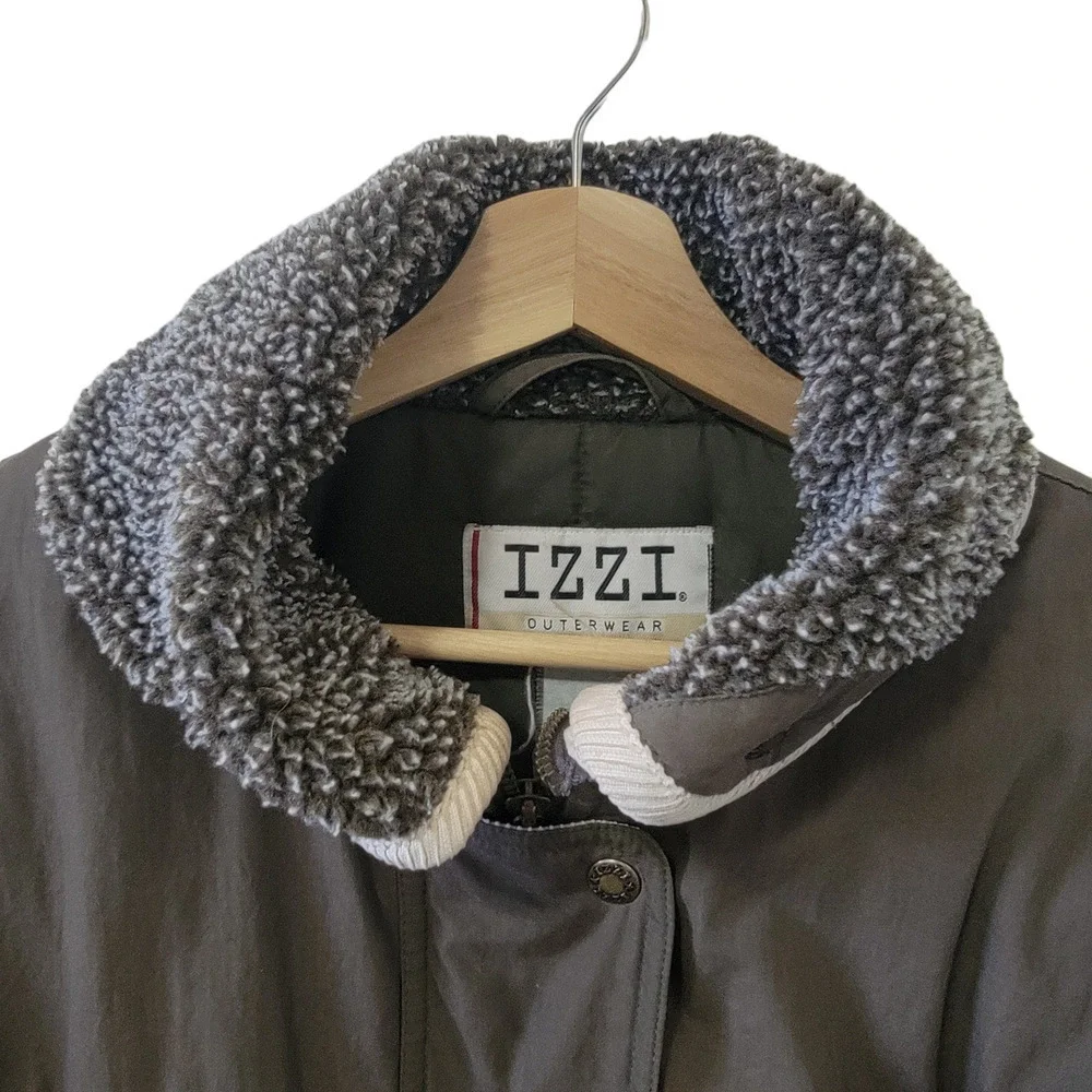 Izzi Genuine Rugged Patchwork Vintage Winter Puff Fleece Accent Corduroy Coat.